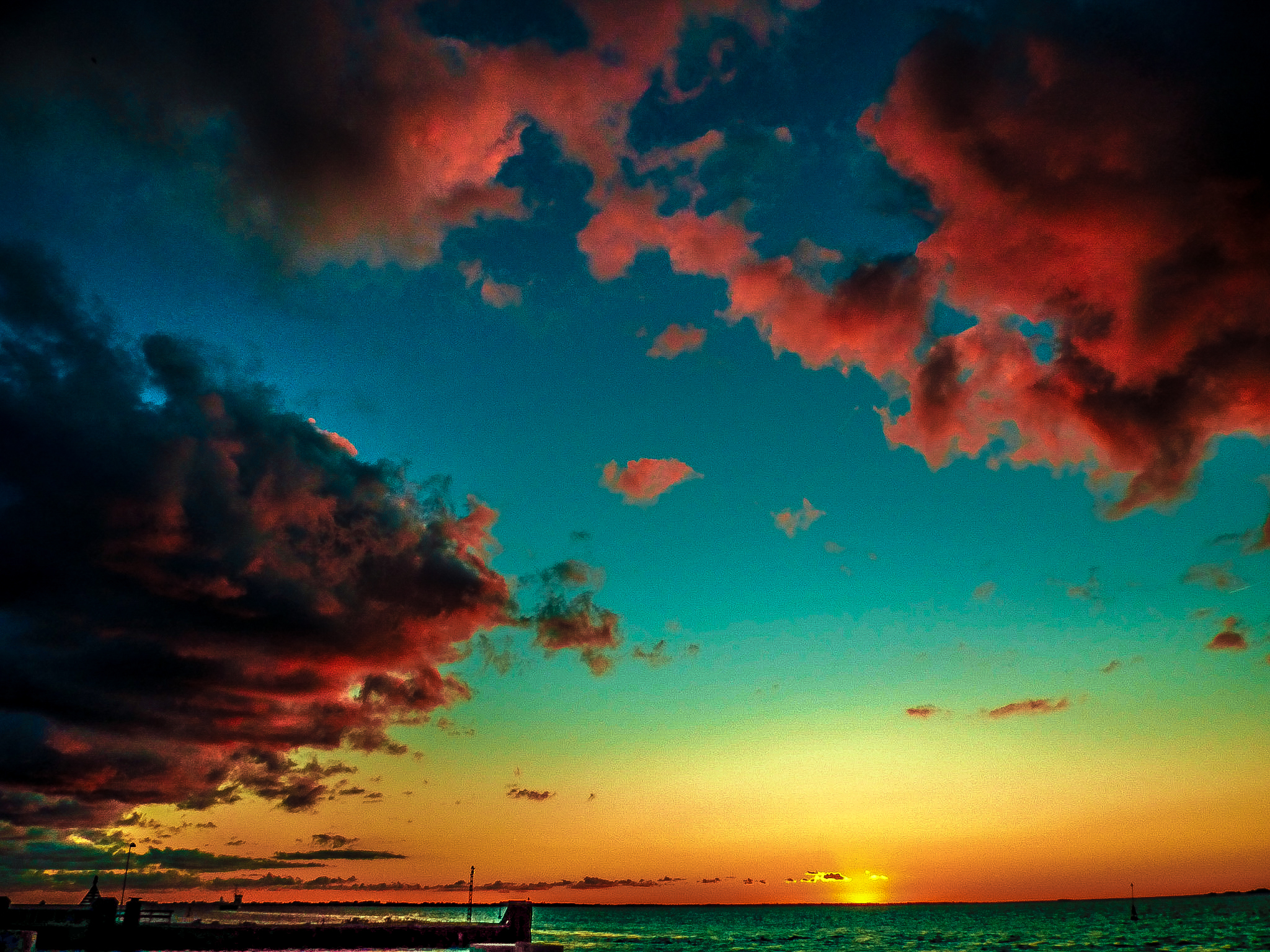 Solnedgang Rudkøbing havn